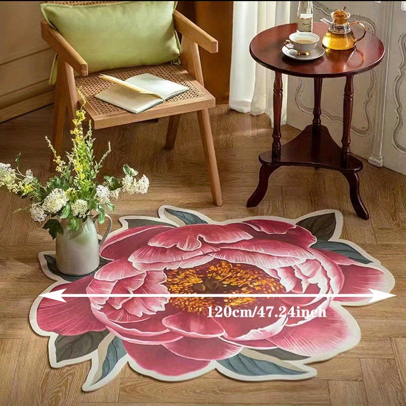 Geometry Waterproof Kitchen Floor Mat- Cosmos Red Floral / W90 x