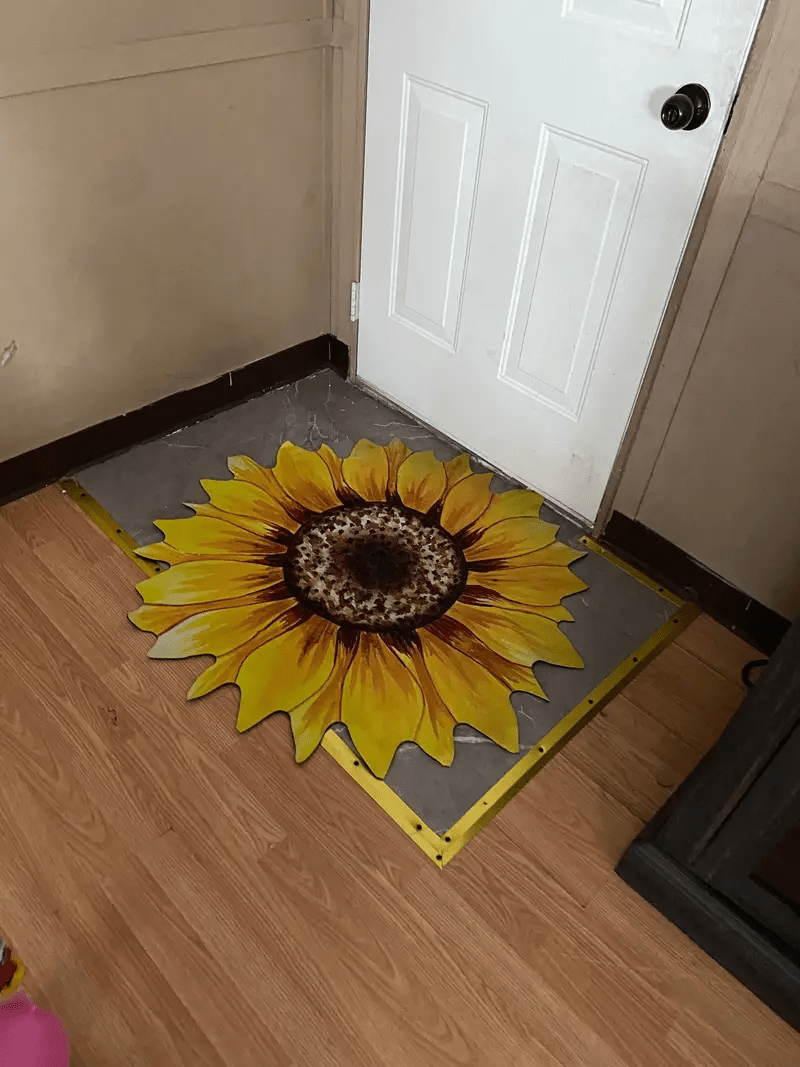 soft sunflower area rug versatile for living room bedroom more machine washable polyester   home decor details 1