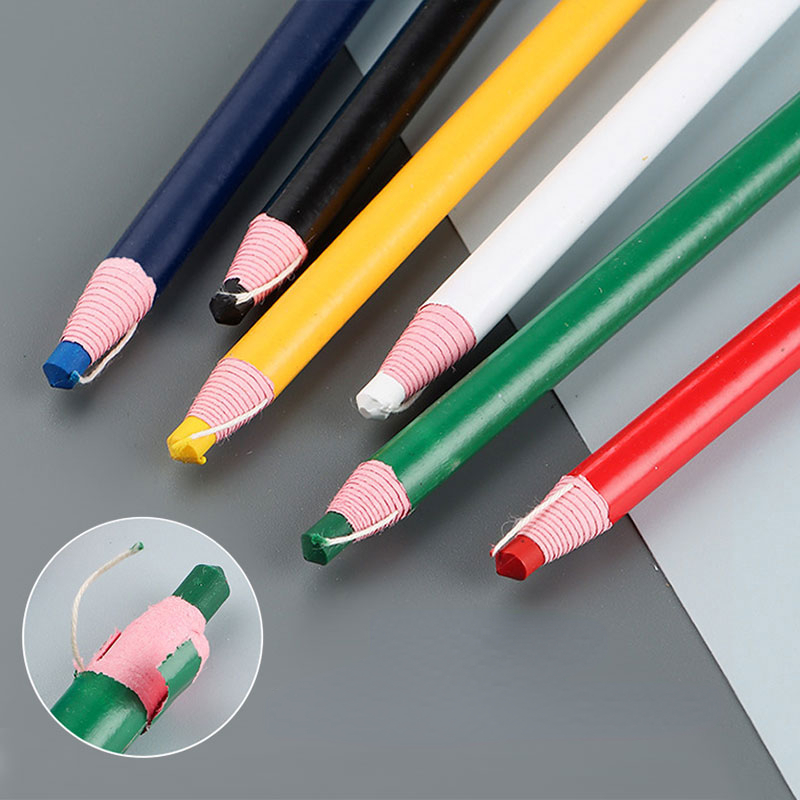 12pcs Peel-Off Paper Roll Color Crayon Pencils Drawing Marking For Cloth  Leather Metal Glass Wood Ceramics Line Positioning