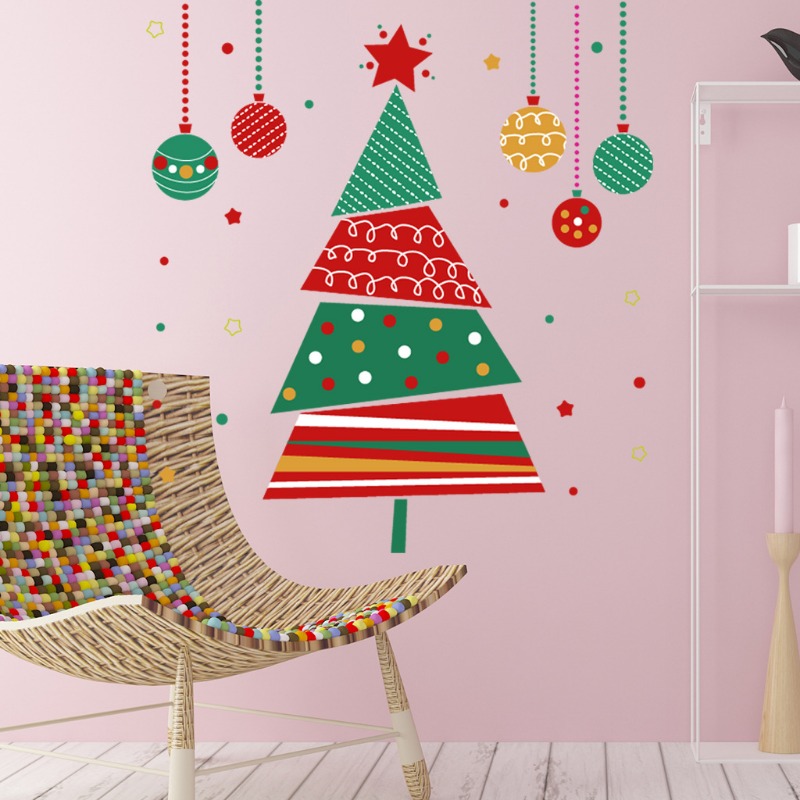 Colorful Christmas Tree Stickers Christmas Tree Balls - Temu