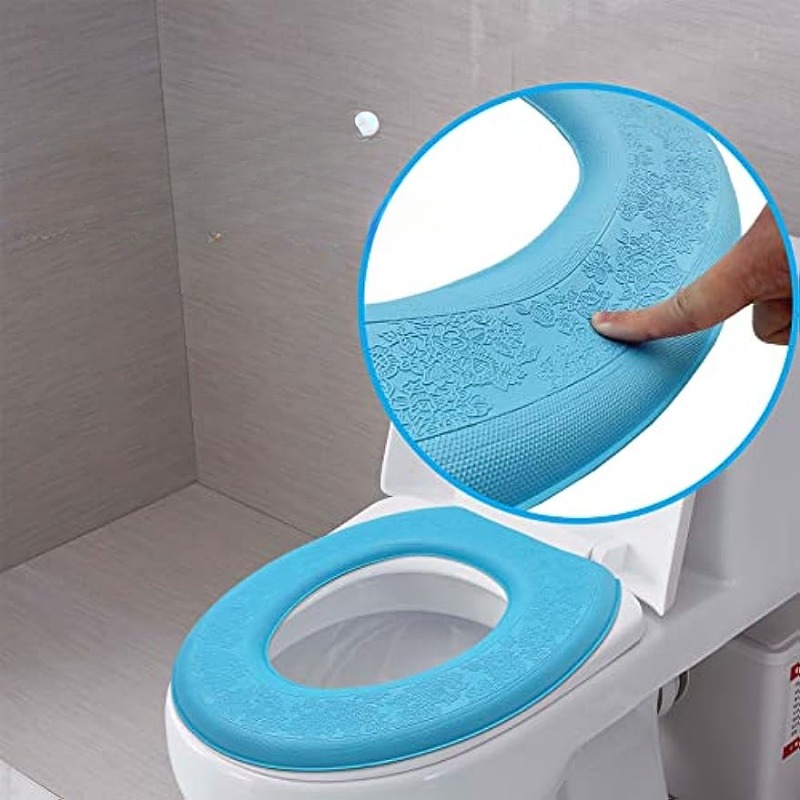 Washable Toilet Seat Covers Mat, Thick Padded Warm Plush Toilet Seat Cushion,  With Self Adhesive Tape, For Bathroom, Non Slip Soft Toilet Cover, Home  Bathroom Supplies - Temu Italy