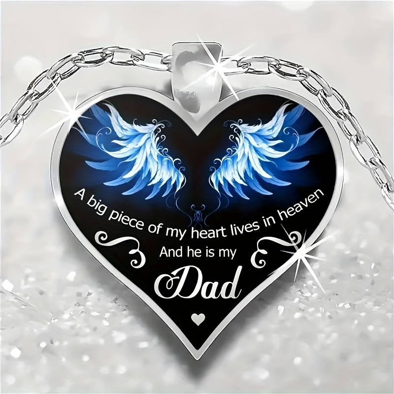 

1pc "big Heart Lives In Heaven He's My Dad" Pendant Unisex Necklace