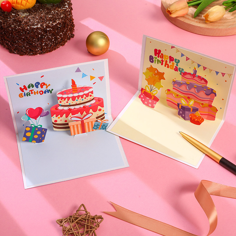 Happy Birthday Cake- Cute Letterpress Greeting Card — Naebr Design