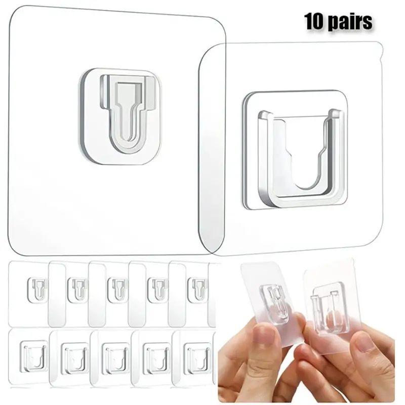 Double Sided Adhesive Wall Hook Wall Mounted Buckle Hook - Temu