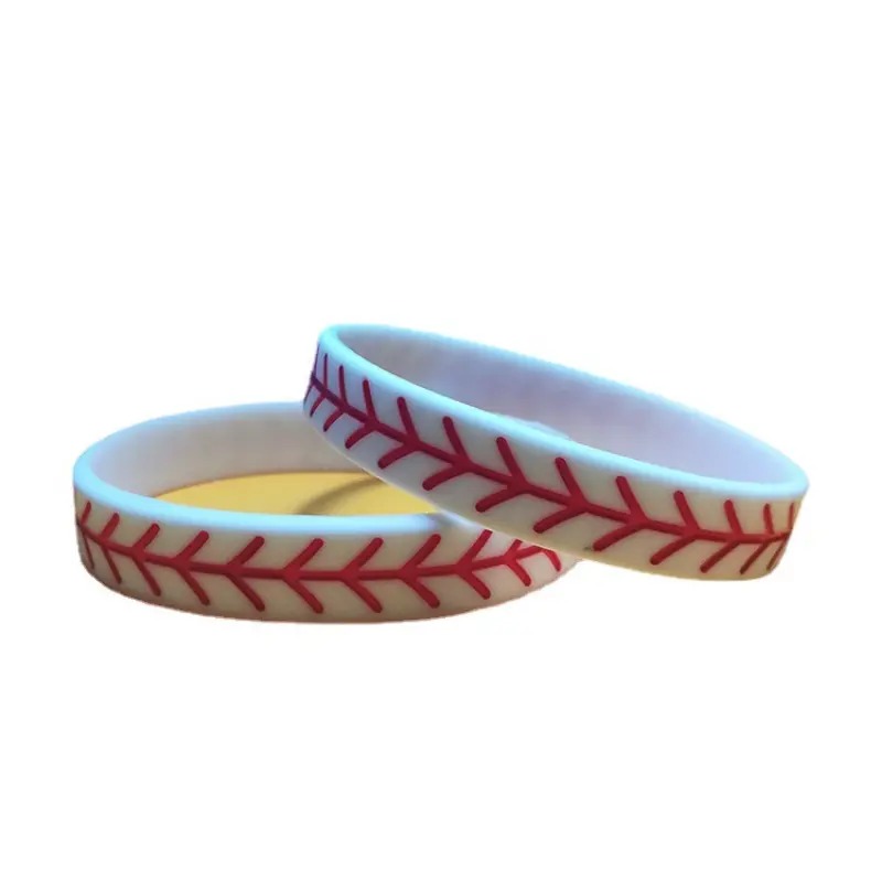 1pc Baseball & Softball Cheer Up Silicone Bracelet Home Run Play Ball Slogan Sports Bracelet,Temu