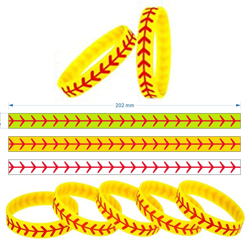 1pc Baseball & Softball Cheer Up Silicone Bracelet Home Run Play Ball Slogan Sports Bracelet,Temu