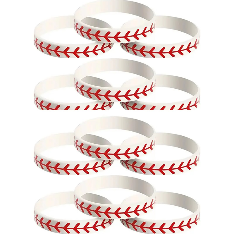 1pc Baseball & Softball Cheer Up Silicone Bracelet Home Run Play Ball Slogan Sports Bracelet,Temu