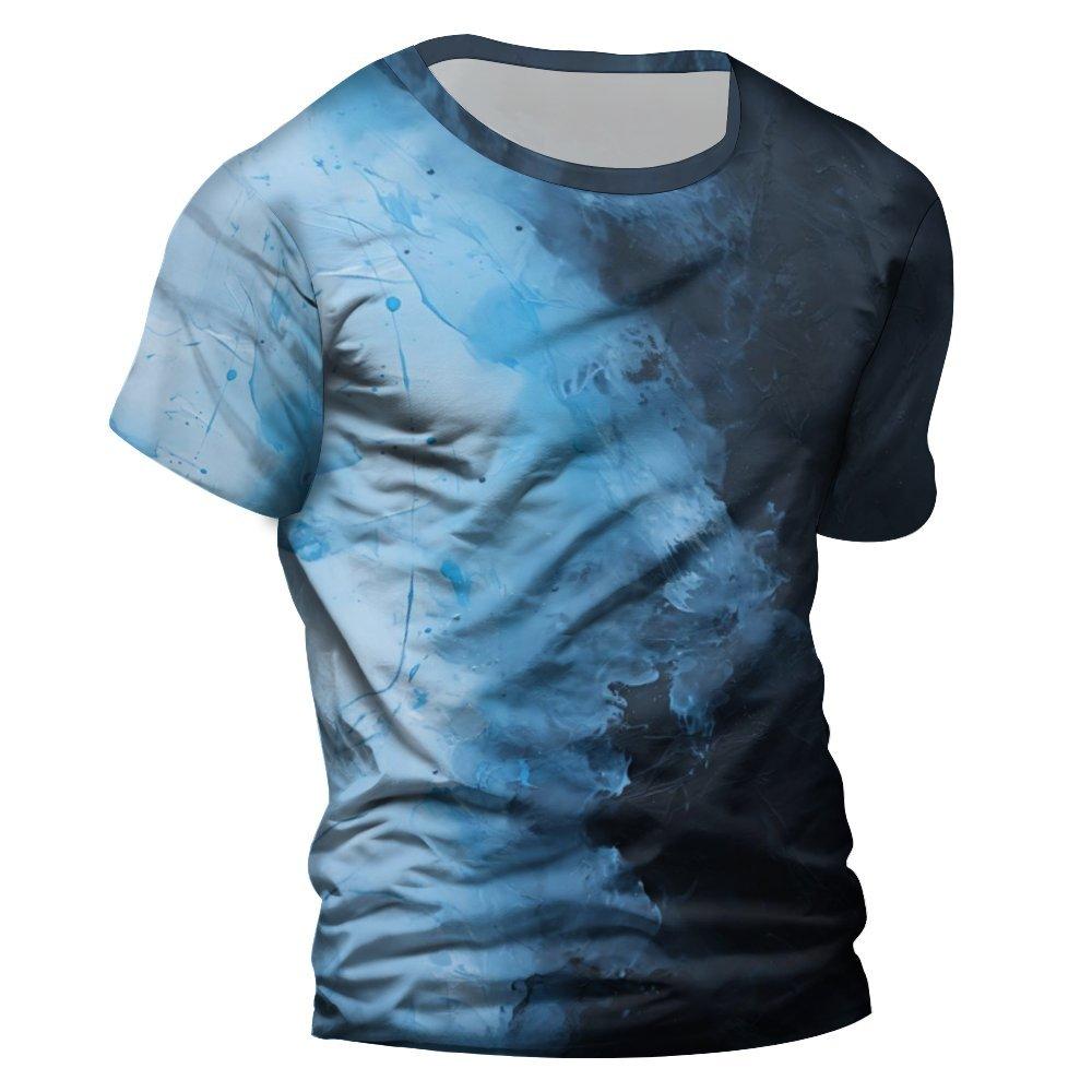 

Dynamic Watercolor 3d Digital Pattern Print Men's Graphic T-shirt, Causal Comfy Tees, Short Sleeve Pullover Tops, Men's Summer Outdoor Clothing