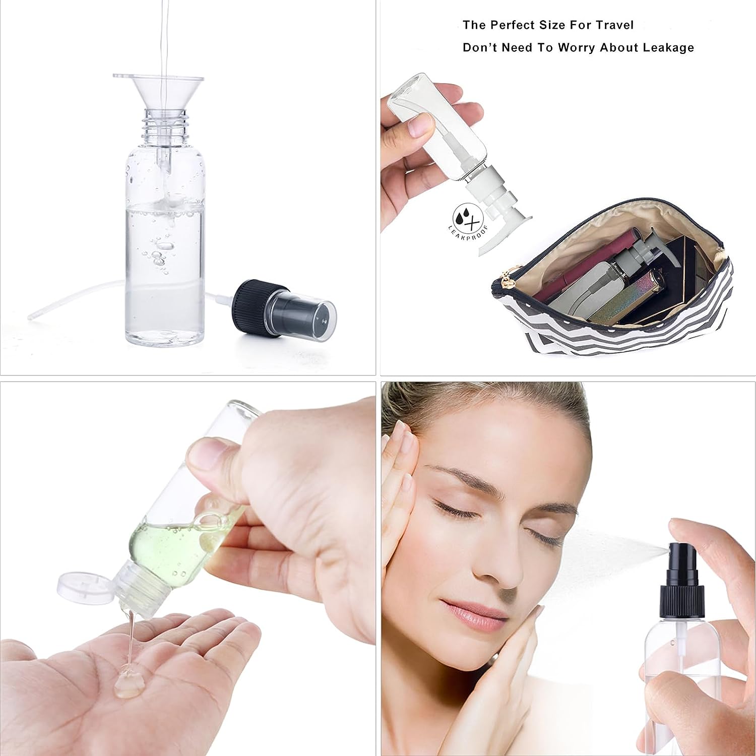 100ml Travel Bottles Set TSA Approve, Empty Cosmetic Travel Size Bottle