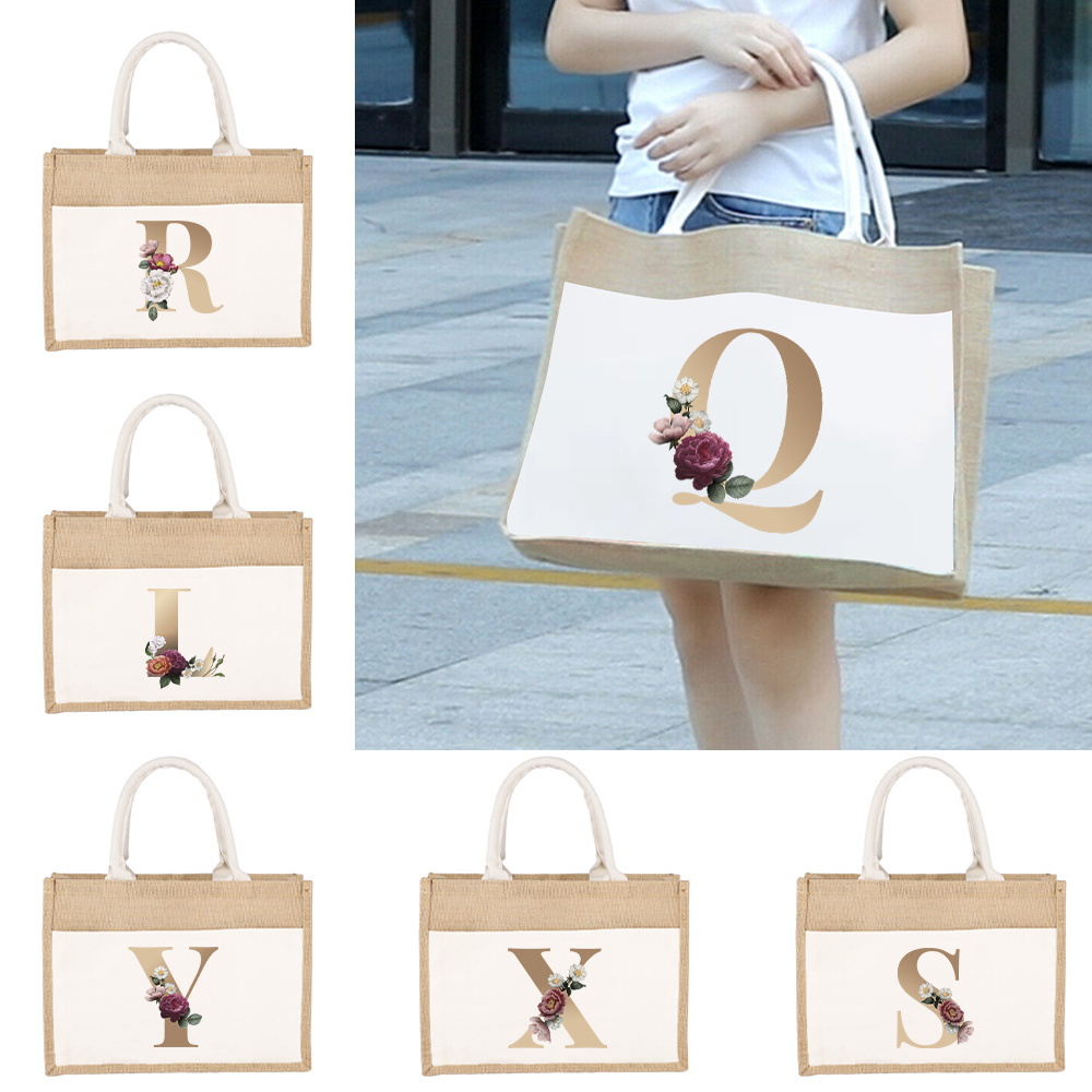 1pc Monogram Print Women's Tote Bag