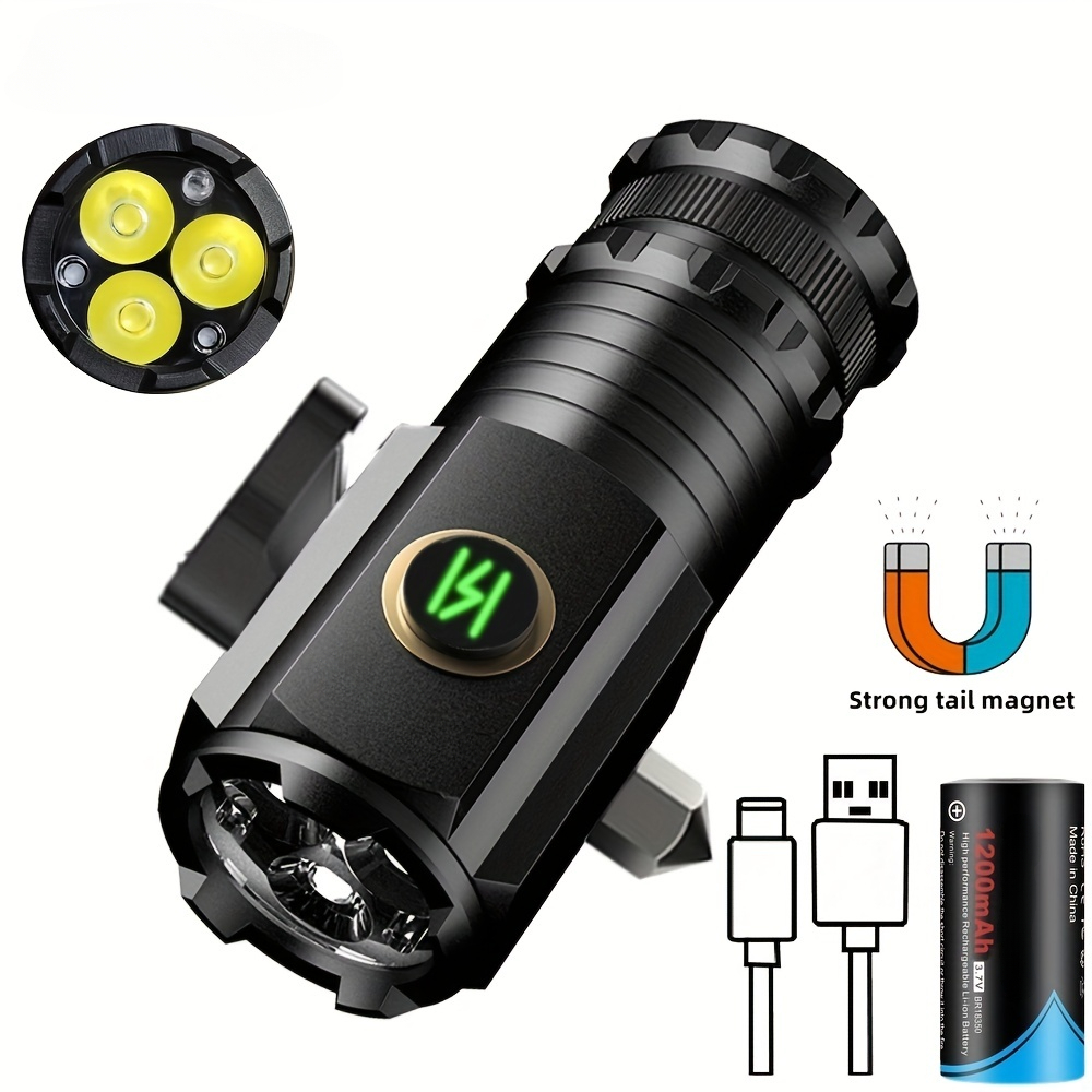 1pc 1000 Lumen Potente Linterna Zoomable Linterna Pequeña - Temu