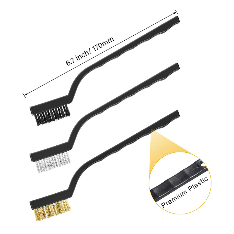 6pcs Small Wire Brushes Set For Cleaning Metal Brushes Brass Wire