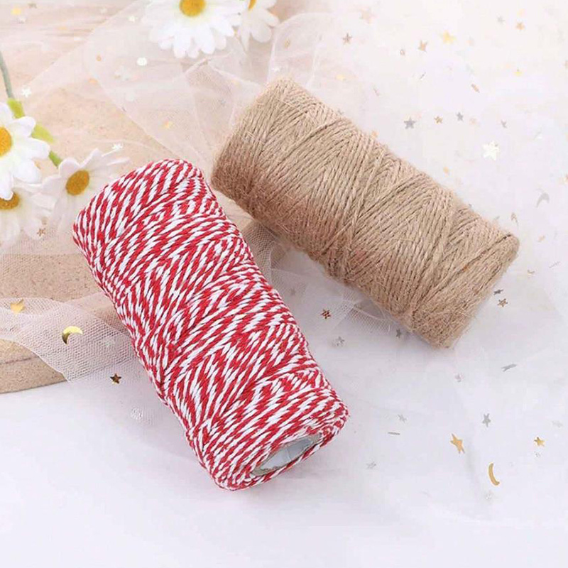 1 Roll of Wrapping Cotton Rope Woven Cotton String Colored Bakers Twine  Cord 
