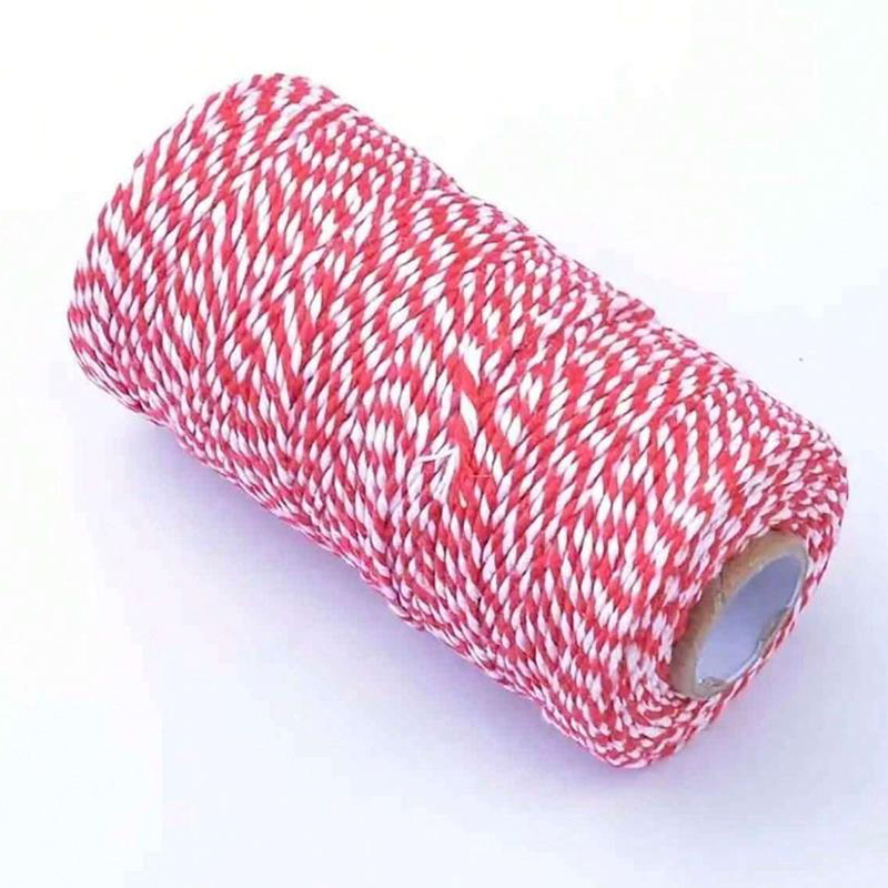 10 Meter Red And White Diy Cotton Rope Hand Woven Cotton - Temu