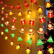 1pc led christmas decoration string lights santa claus black hat snowman gingerbread man decoration color lights copper wire color lights battery box models details 1