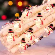 1pc led christmas decoration string lights santa claus black hat snowman gingerbread man decoration color lights copper wire color lights battery box models details 2