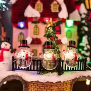 1pc led christmas decoration string lights santa claus black hat snowman gingerbread man decoration color lights copper wire color lights battery box models details 5