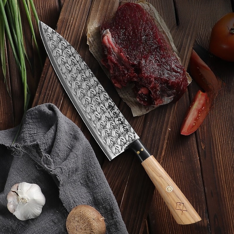 A Good Knife For High-end Chefs: Durable Fish Scale Chef's Knife, Sharp And  High Strength, Special Texture, Even Cutting, Non-stick Knife, No Tired  Hands, Easy To Cut Thin ! Ln9195 - Temu