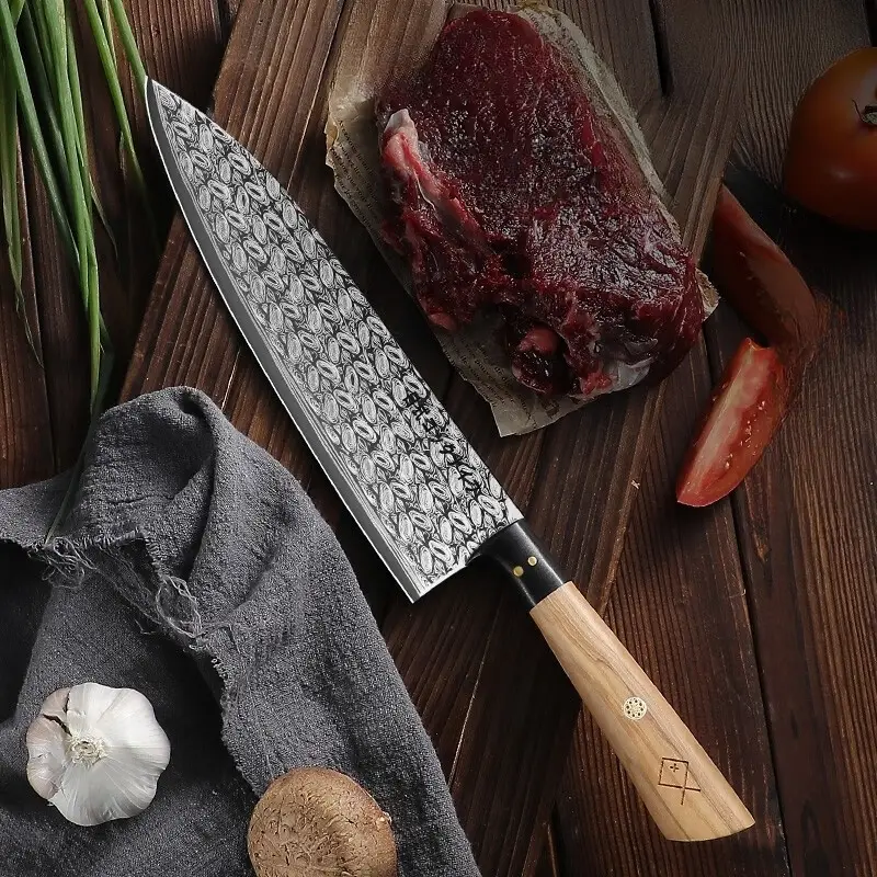 A Good Knife For High-end Chefs: Durable Fish Scale Chef's Knife, Sharp And  High Strength, Special Texture, Even Cutting, Non-stick Knife, No Tired  Hands, Easy To Cut Thin ! Ln9195 - Temu