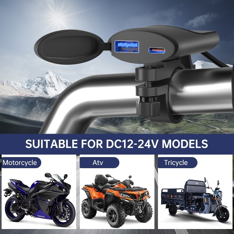 Motorcycle ATV Off Road USB Charger Type C