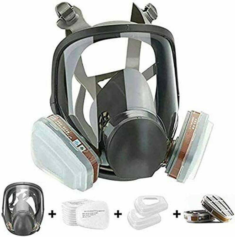 Full Face Gas Mask With Filters - Reusable, Anti-Fog, For Dust, Smoke, & Airborne Particles