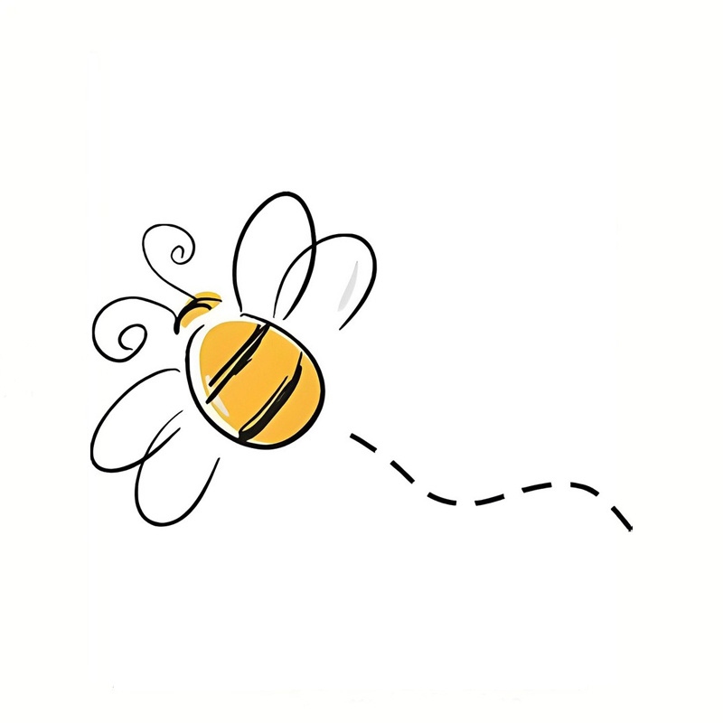 1pc Bee Pattern Car Sticker For Laptop Bottle Truck Phone Motorcycle Suv Vehicle Paint Window Wall Cup Fishing Boat Skateboard Decal
