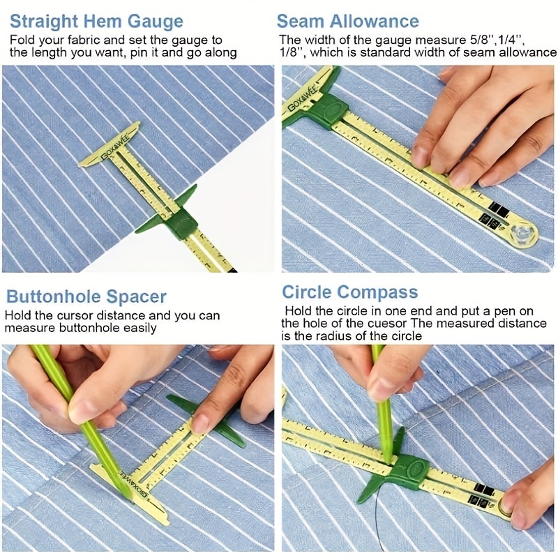 Sewing Gauge Sewing Measuring Tool 5 In 1 Sliding Gauge - Temu