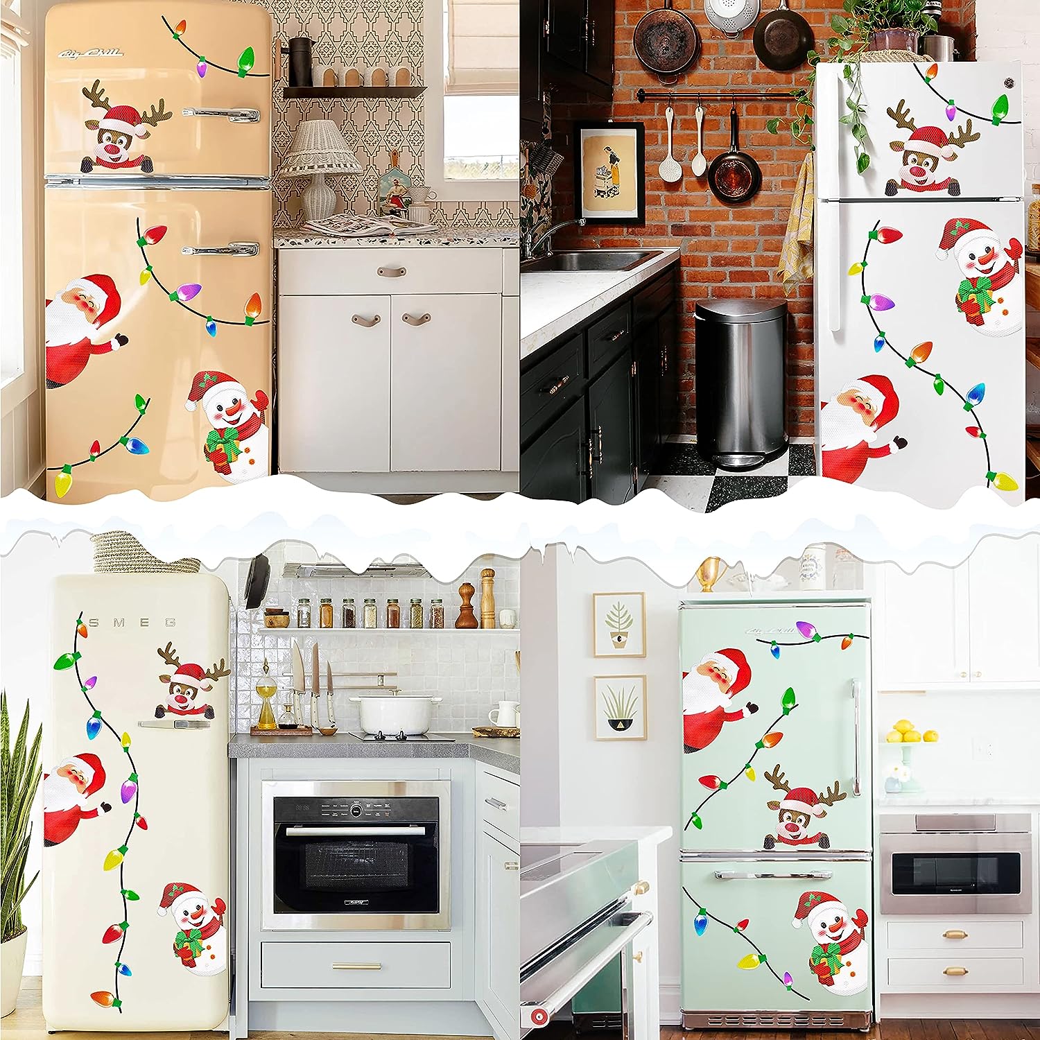 Reflective Light Bulb Magnet Sticker Set Christmas Car Refrigerator  Decoration