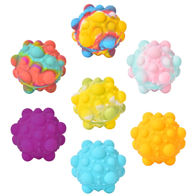 Pop Ball It Fidget Toys Paquete de 4 bolas antiestrés para niños y adultos,  bolas de apretar 3D antipresión para apretar burbujas para presionar