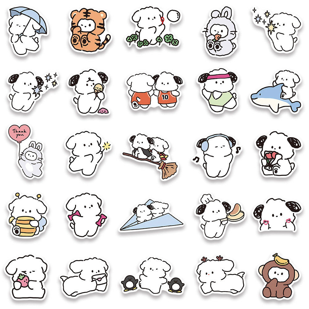 60pcs Blue Series Doodle Cool Aesthetics Cute Funny Cartoon Waterproof  Stickers Pack For Adults