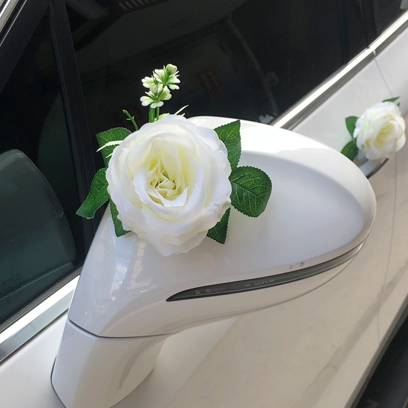 White Rose Artificial Wedding Bouquets For Wedding Car Decoration