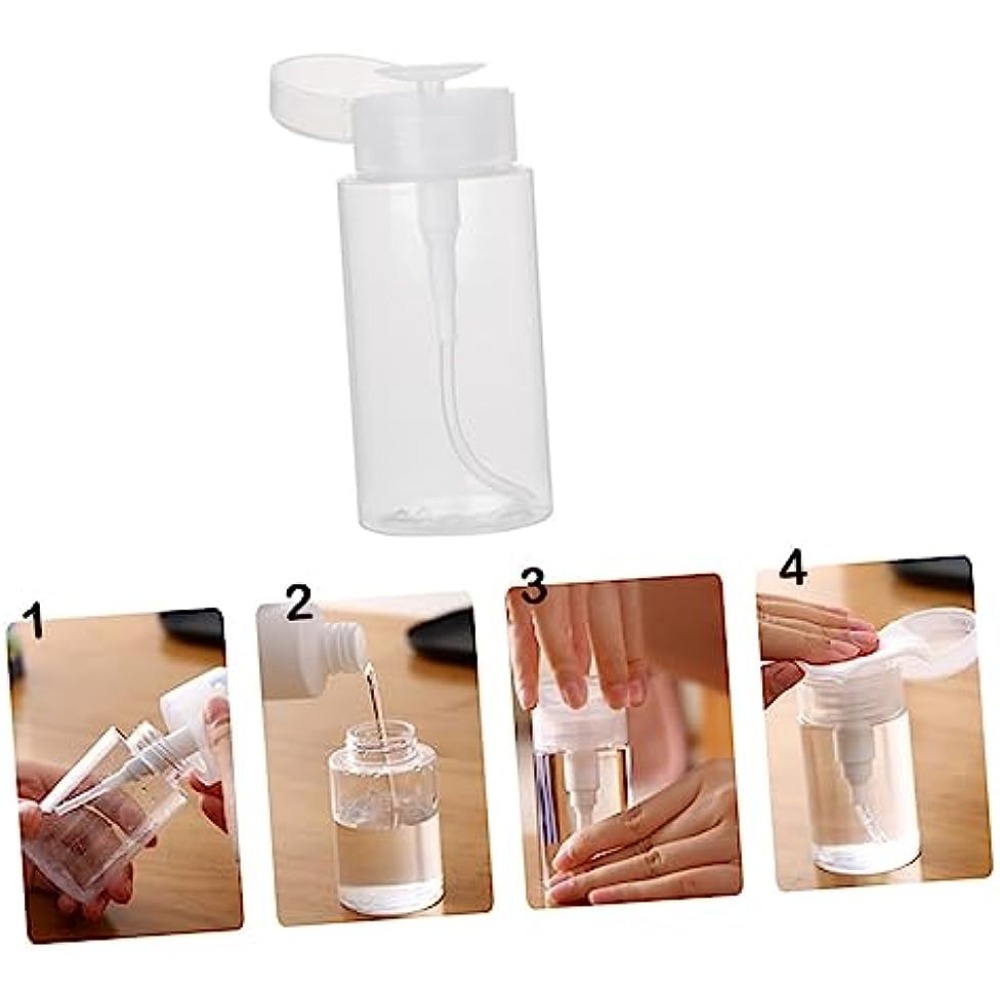 Liquids Push Down Alcohol Dispenser - Clear - Empty Glass Pump Bottle - 150ml - 150ml 02