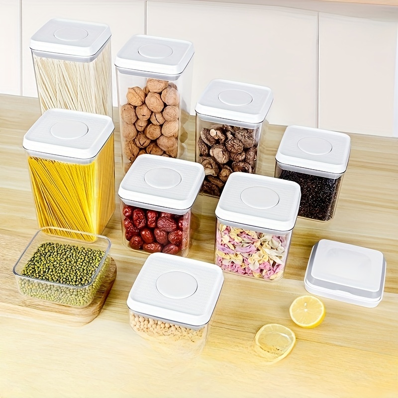 Storage Cans Set 3 Sizes For Grains, Snacks, Dried Fruits, Dog Food, Cat  Food, One-button Closure Storage Canister, M9195 - Temu