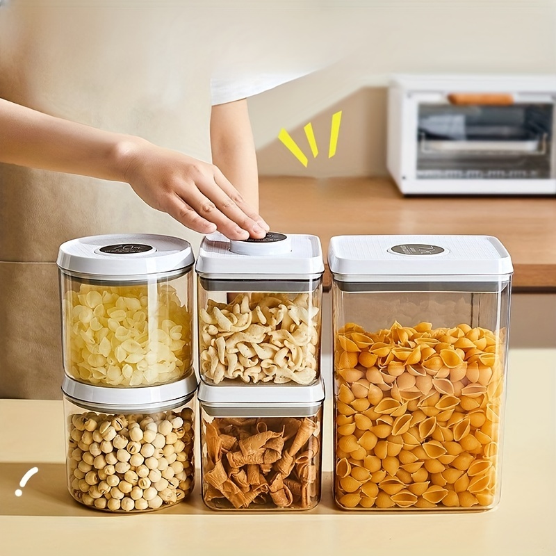 Storage Cans Set 3 Sizes For Grains, Snacks, Dried Fruits, Dog Food, Cat  Food, One-button Closure Storage Canister, M9195 - Temu