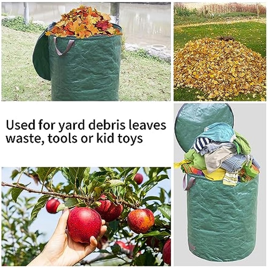 16/32/72 Gallon Garden Waste Bag Large Capacity Leaf Basket Bag With Handle  Reusable/collapsible Lawn Trash Bag - Temu