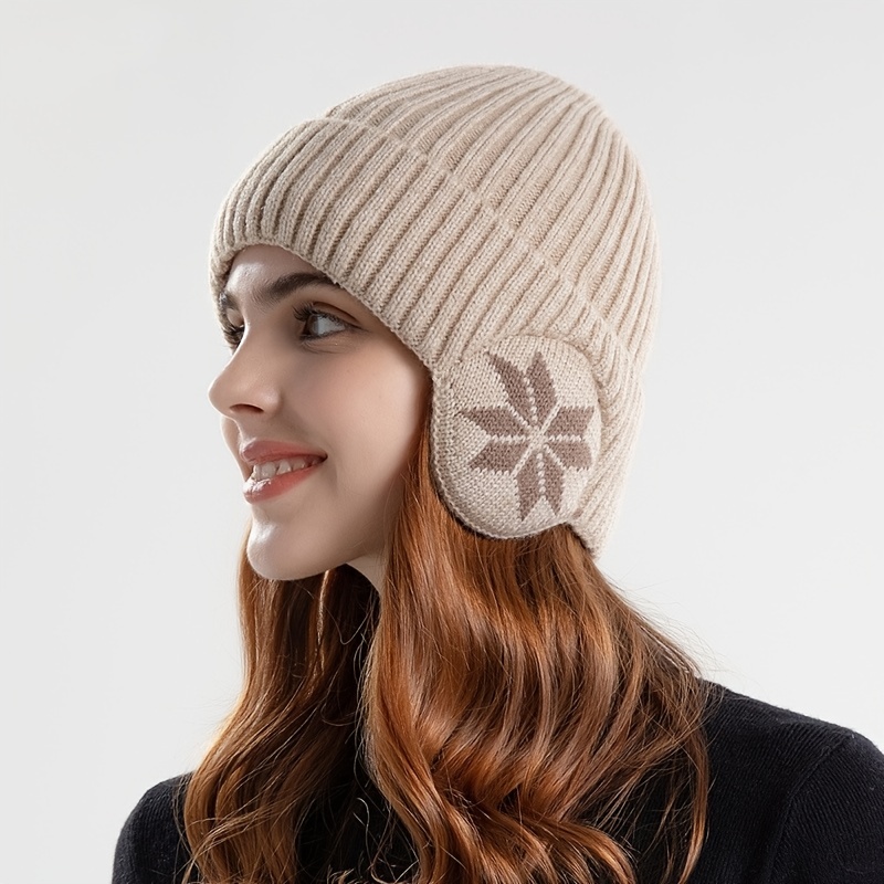 Conjunto De Gorro Y Bufanda De Punto Con Copos De Nieve Para - Temu