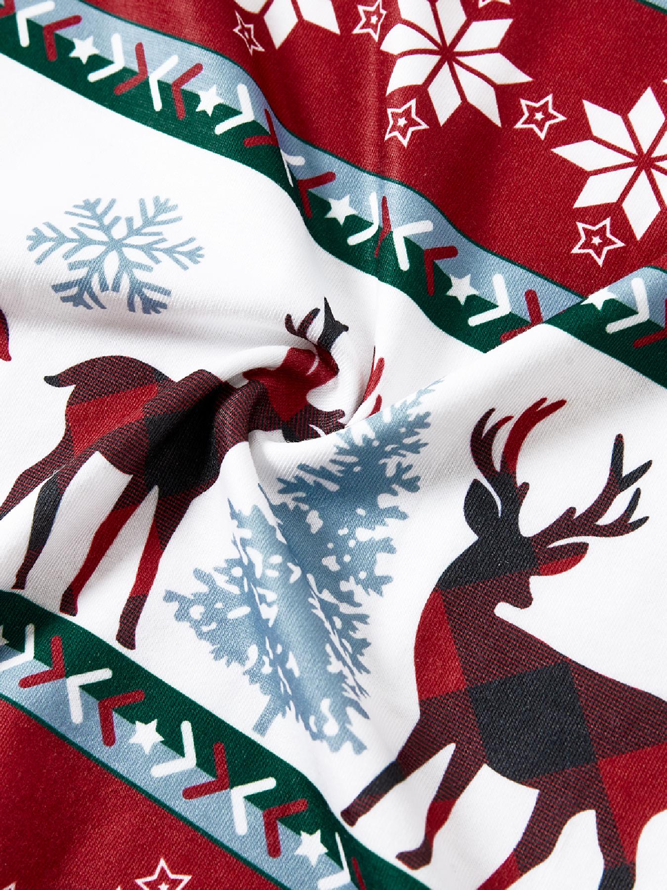 Christmas Allover Reindeer And Snowflake Print Family - Temu