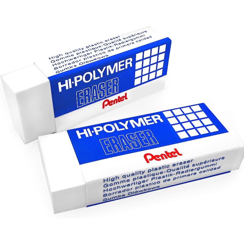 Pentel Hi-Polymer Erasers - Small, Assorted Colors, Set of 6