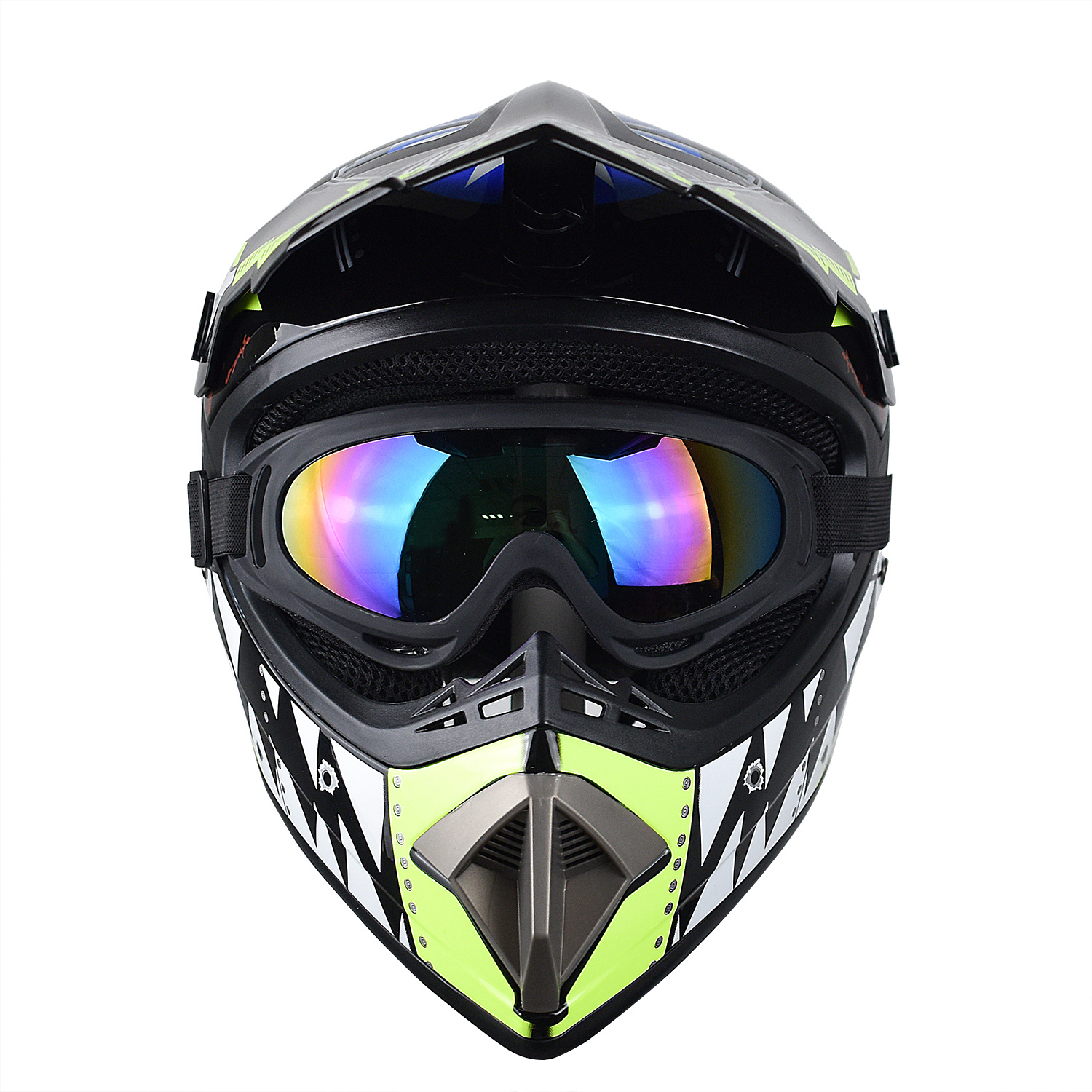 Casco de motocicleta para adultos, casco de cara completa, visera  todoterreno, motocross, ATV, motocross, casco de motocross, gafas, máscara,  guantes