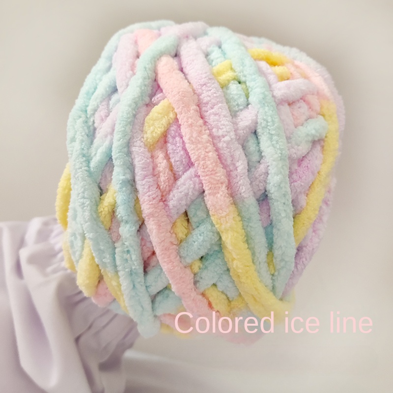 Colorful Thick Ball Yarn Rainbow Pom Polyester Yarn For - Temu