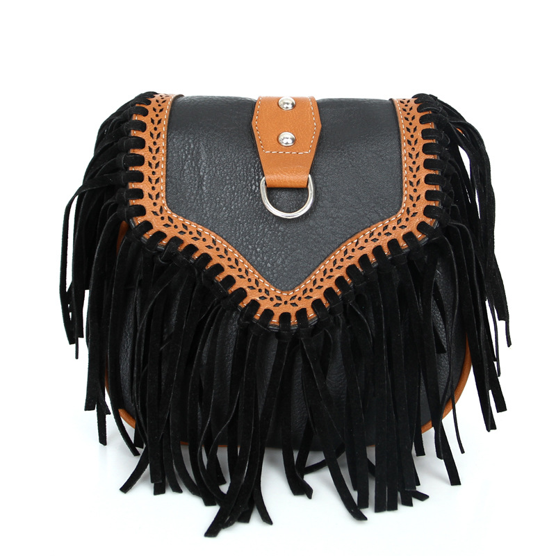 Bohemian Tassel Crossbody Bag, Western Style Shoulder Bag, Vintage