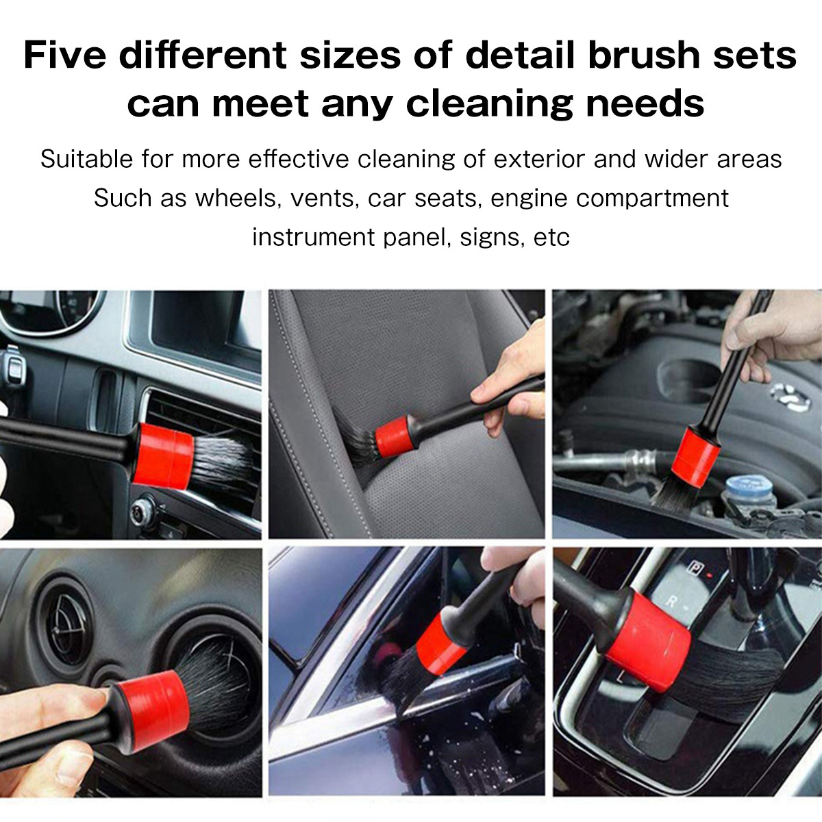 Car Detailing Brush Set Car Wash Cleaning Brushes Auto - Temu