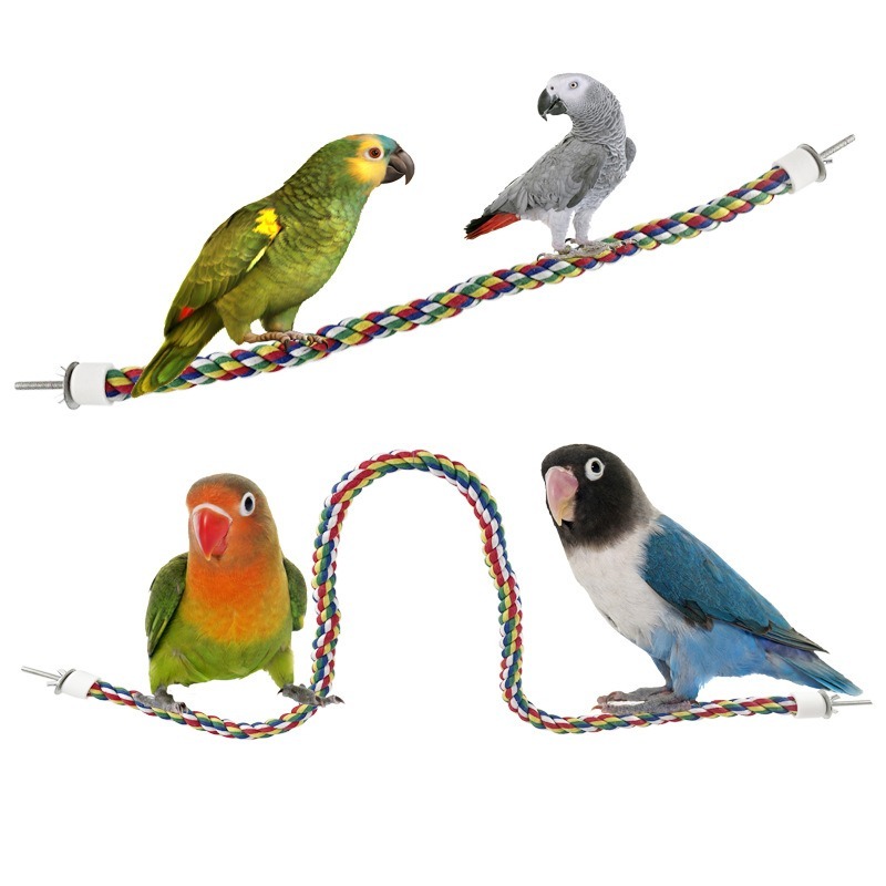 Large Bird Rope Perched Parakeet Toys Spiral Bird Toys For - Temu
