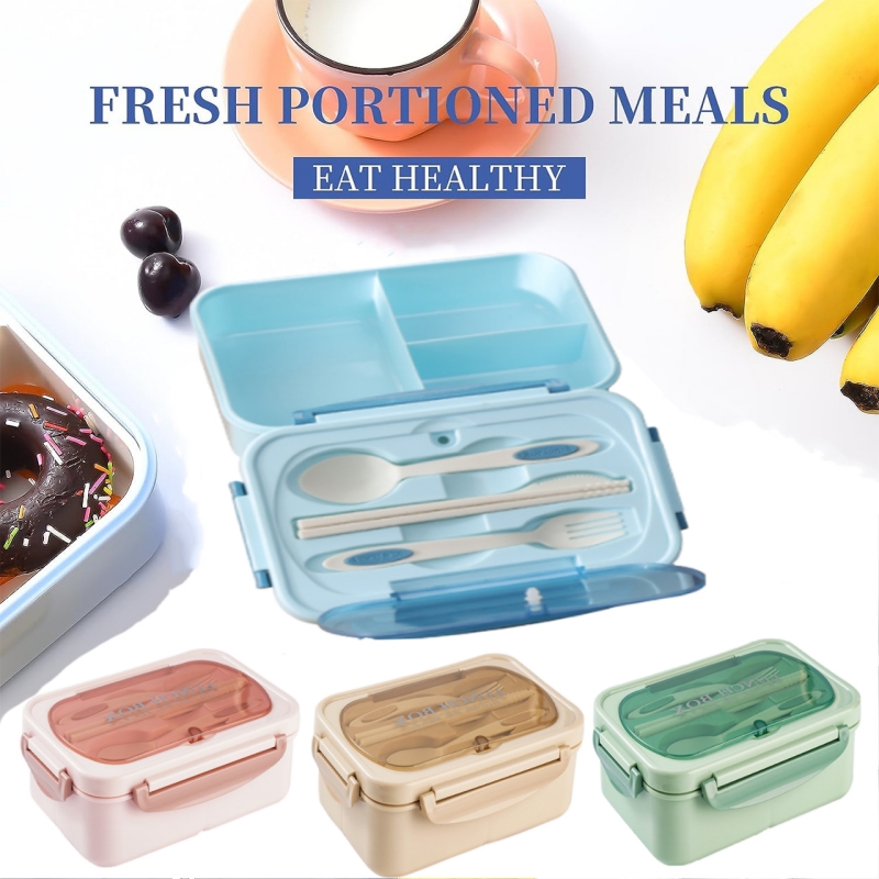 Office Staff Meal Box Square Bento Box Leakproof Food - Temu