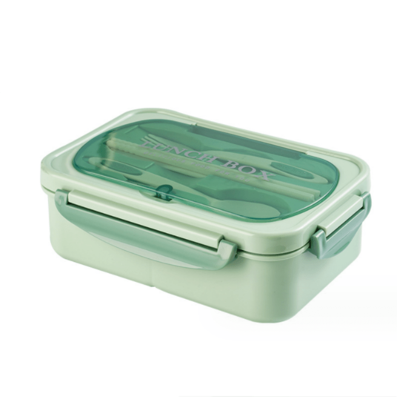 Lunch Box With Tableware For Office Workers Square Divided - Temu
