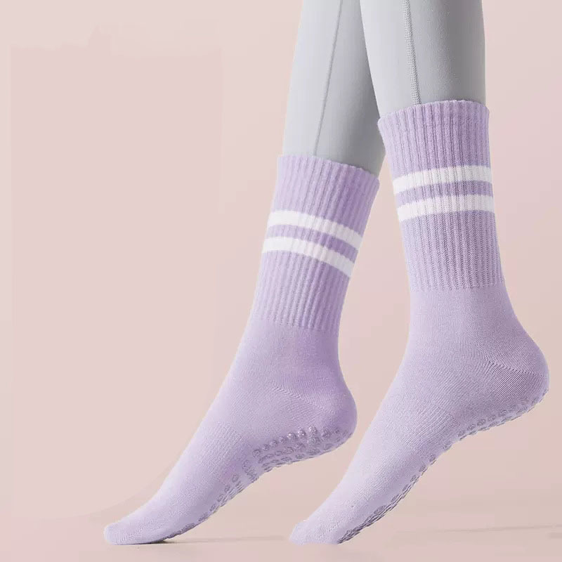 Women's Comfort Non Slip Yoga Socks Breathable Medium Tube Dance Training Socks