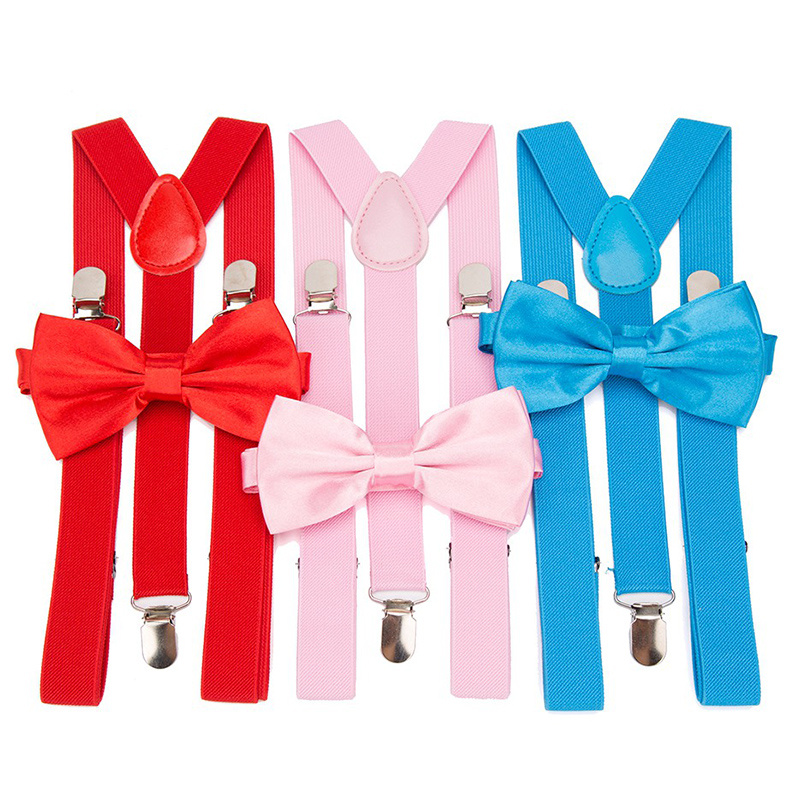 1pc Adjustable Bow Tie Leather Suspenders For Party Formal Wear