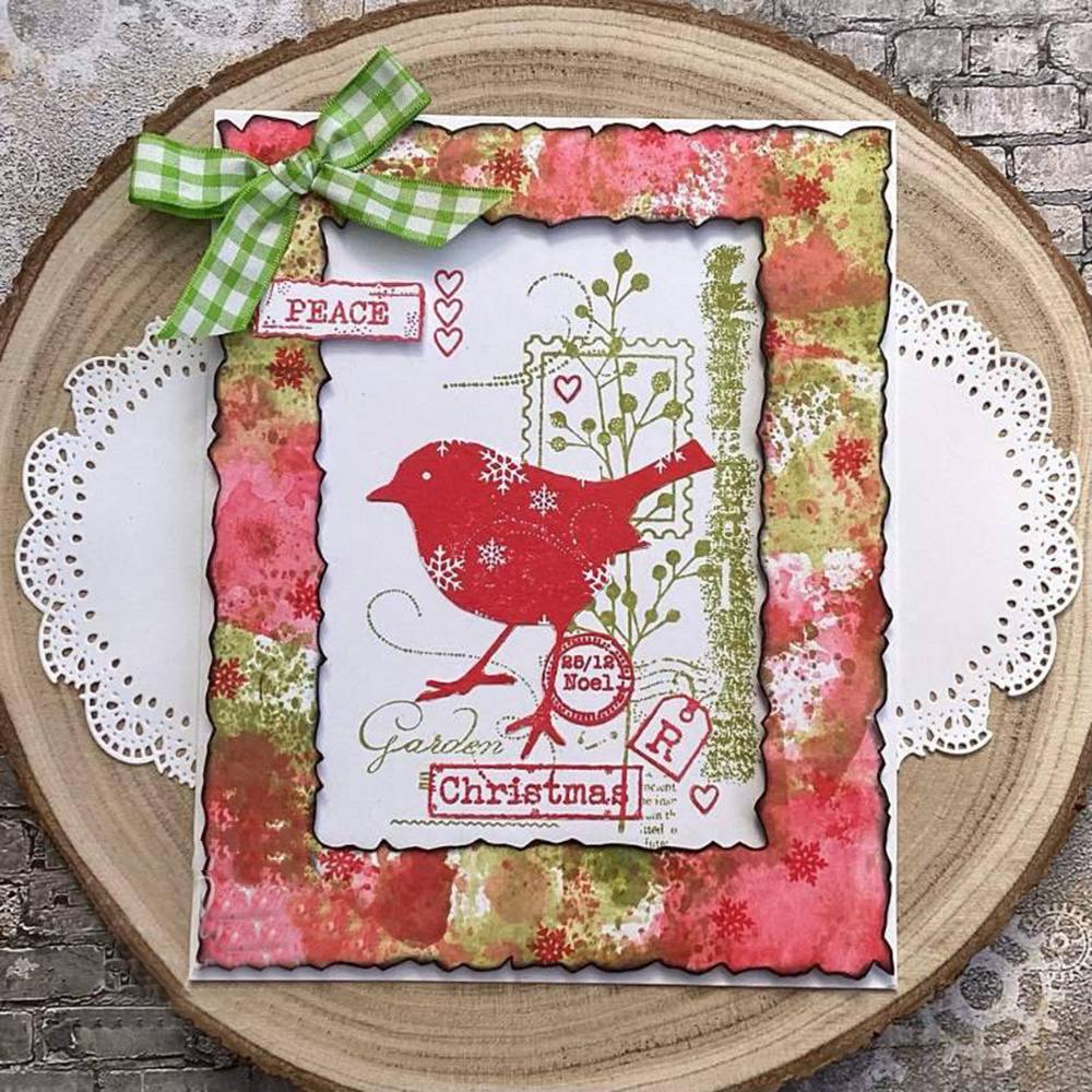 Birds on Flowers Clear Stamps for Card Making Scrapbooking DIY Decoration, Sentiments Words Transparent Stamp for Crafting Embossing