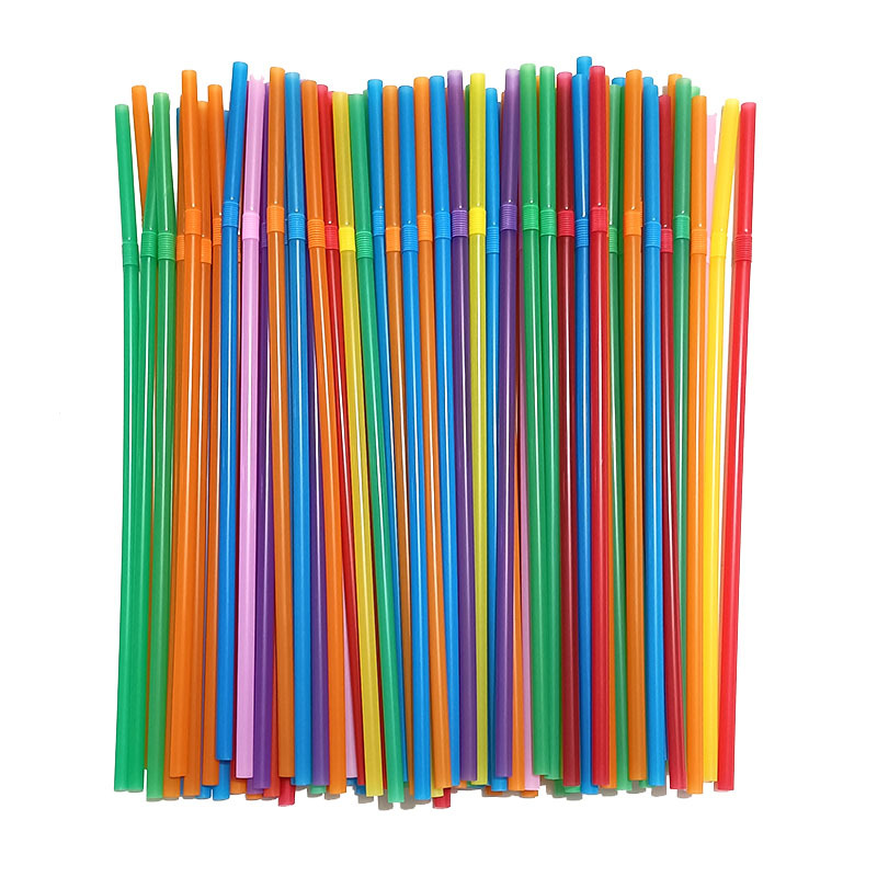 100PCS Colorful Drinking Straw Plastic Disposable Wide Straws for Milk Tea