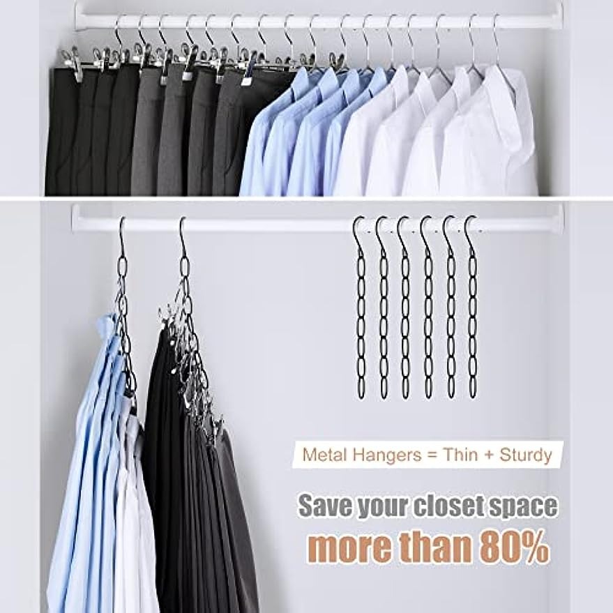6pcs Space Saving Hangers Multi-Purpose Magic Hangers Closet Clothes  Organizers